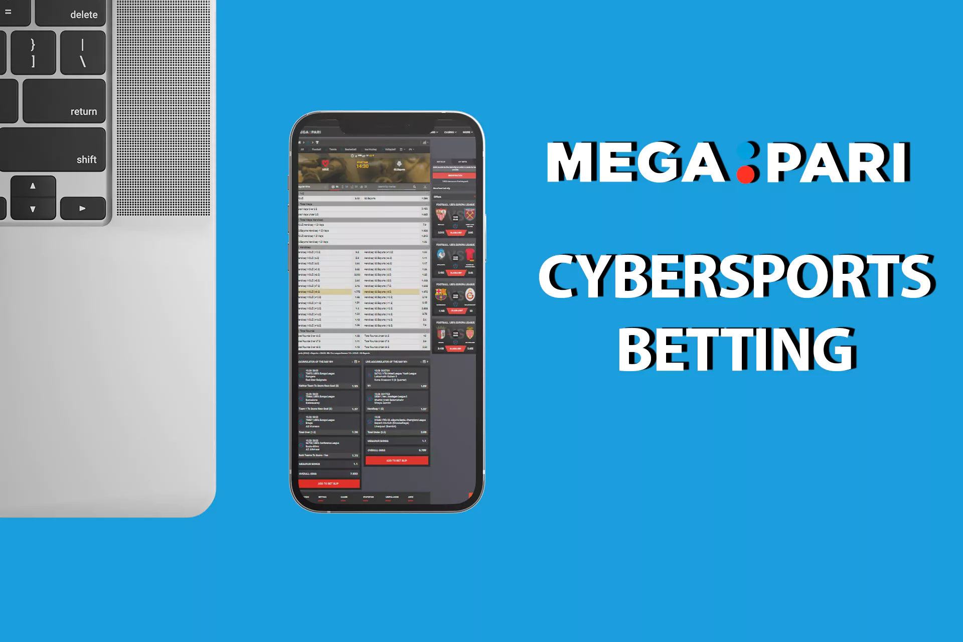 YOu can watch live streamings and bet on cybersports in the app.