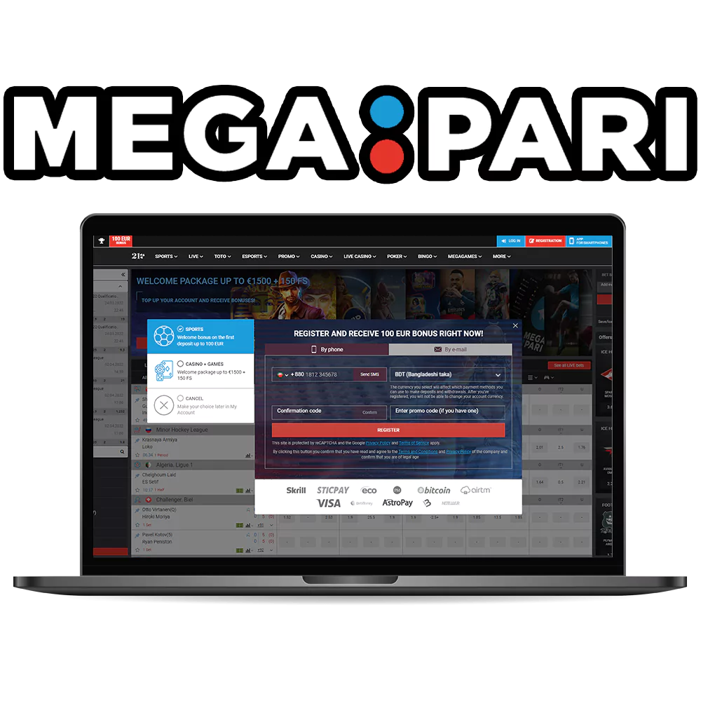 You can register with Mega Pari without much difficulty.